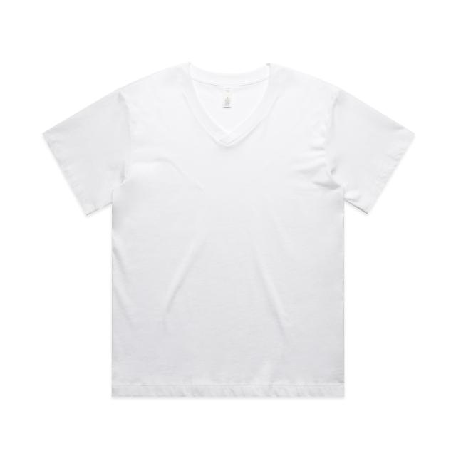 AS Colour Wo's Martina V Neck Tee 4095 in White, front view