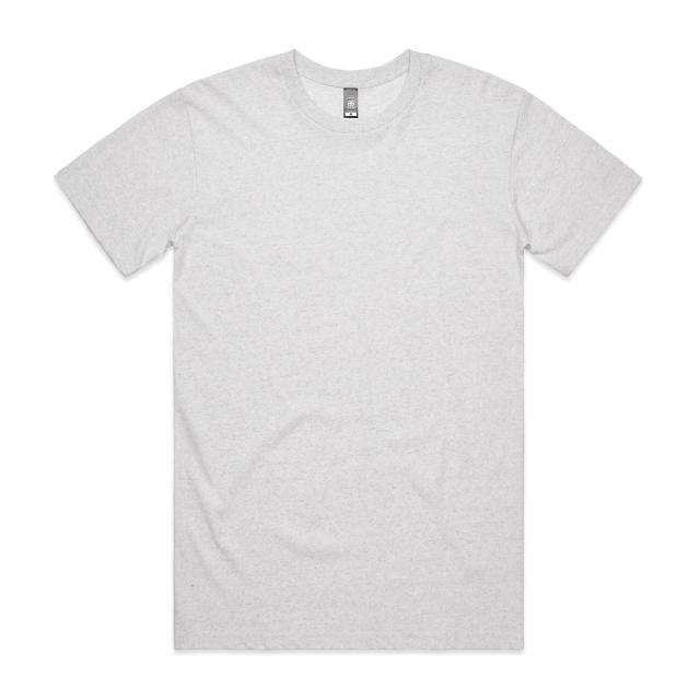 AS Colour Staple Heather Tee | 5001M in White Heather, front view