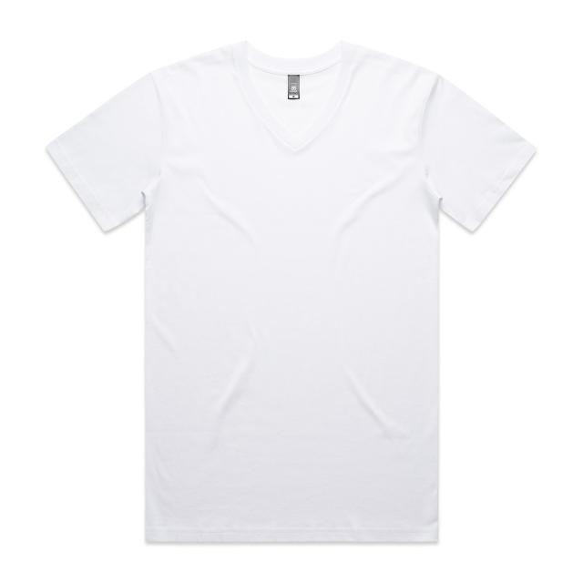 AS Colour Staple V Neck Tee | 5001V in White, front view