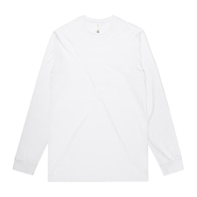 AS Colour Staple Organic L/S Tee | 5020G in White, front view