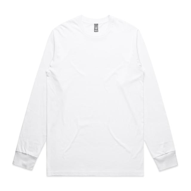 AS Colour Staple L/S Tee | 5020 in White, front view