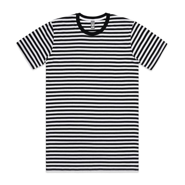 AS Colour Staple Stripe Tee | 5028 in Black/White, front view