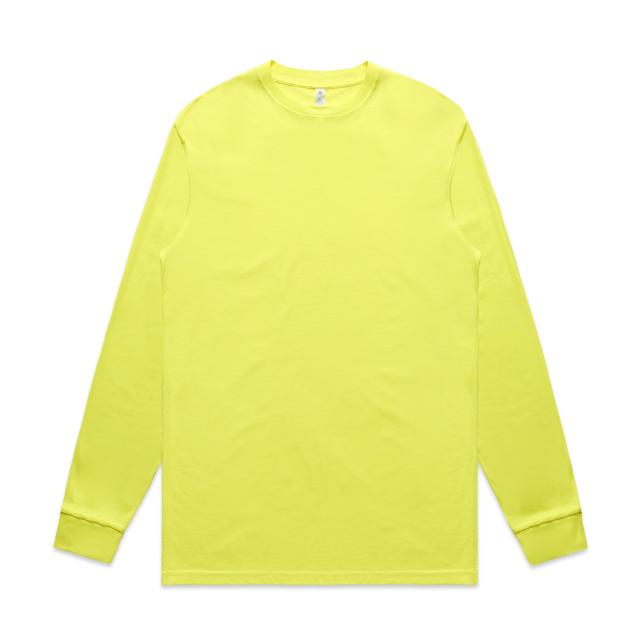 AS Colour Block Safety L/S Tee | 5054F in Safety Yellow, front view