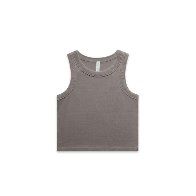 AS Colour Wo's Faded Organic Rib Crop Tank 4035 in Faded Grey, front view