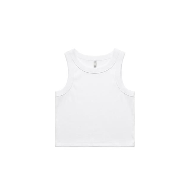 AS Colour Wo's Organic Rib Crop Tank 4064G in White, front view