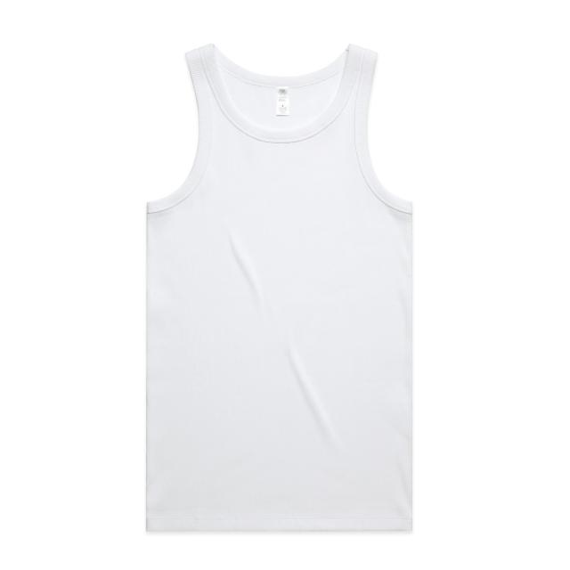 AS Colour Organic Rib Singlet 5063G in White, front view